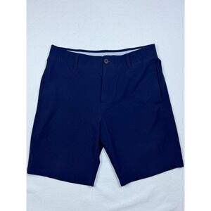 Under Armour Mens Navy Blue Golf Shorts Size 34 Performance Stretch Flat Front